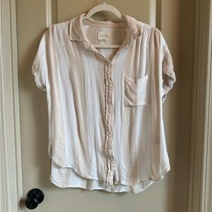 🔴SOLD🔴Amerian Eagle Neutral Stripe Button Up
